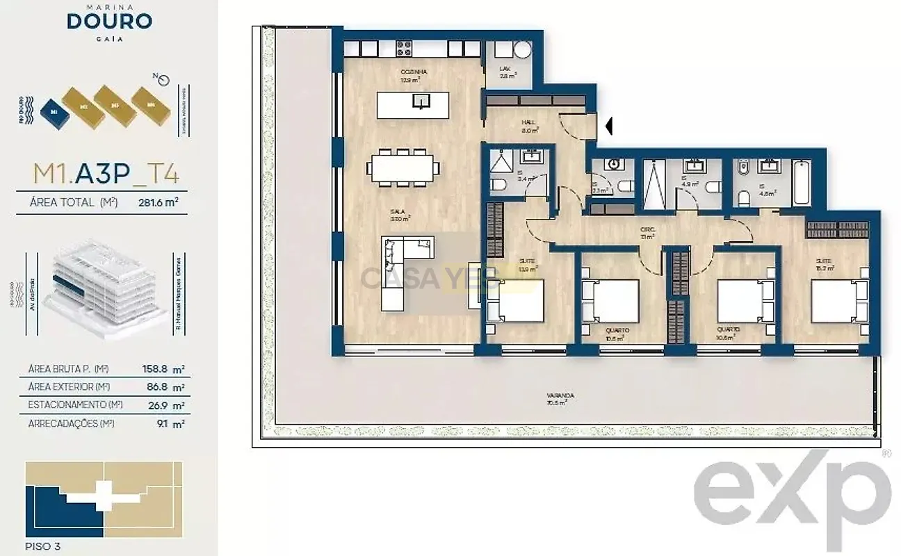 Apartamento T4 à venda em Canidelo, Vila Nova de Gaia — foto 2