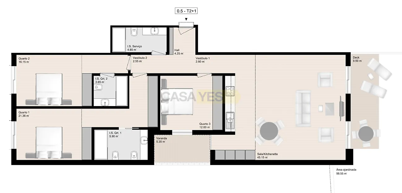 Apartamento T3 à venda em Gulpilhares e Valadares, Vila Nova de Gaia — foto 2