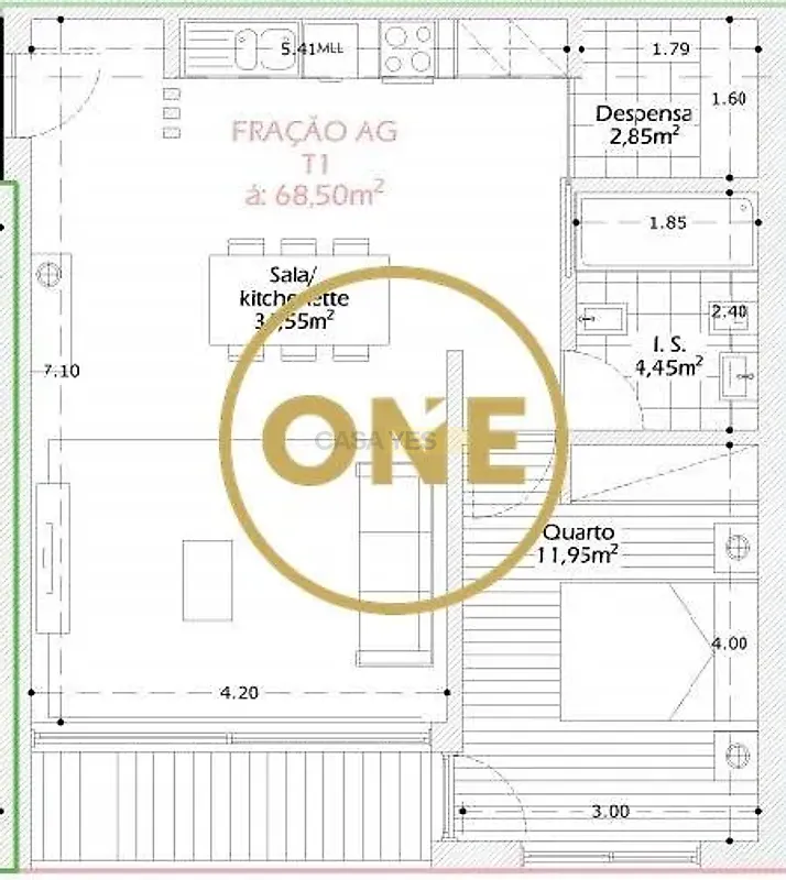 Apartamento T1 à venda em Vila Nova de Famalicão e Calendário, Vila Nova de Famalicão — foto 2