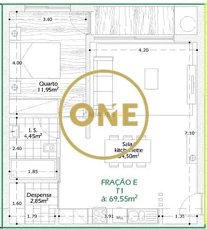 Apartamento T1 à venda em Vila Nova de Famalicão e Calendário, Vila Nova de Famalicão — foto 2